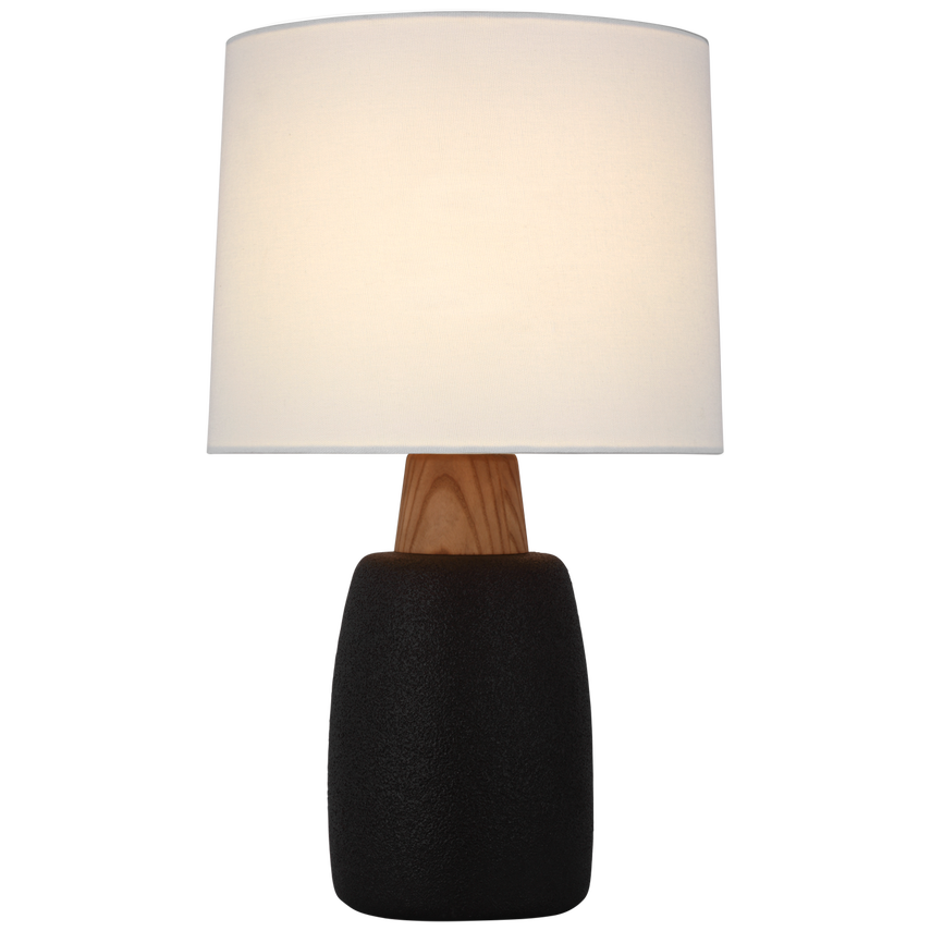 Visual Comfort & Co. Aida Large Table Lamp Table Lamps Visual Comfort & Co. Porous Black and Natural Oak  