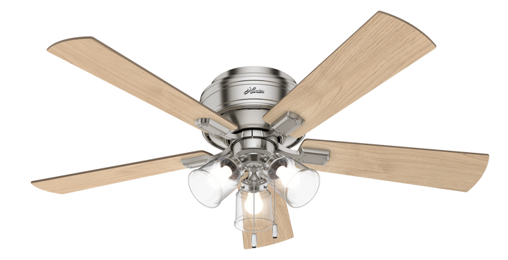 Hunter 52 inch Crestfield Low Profile Ceiling Fan with LED Light Kit and Pull Chain Indoor Ceiling Fans Hunter   