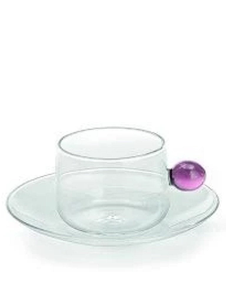 Zafferano America Bilia Cappuccino Cup & Saucer Glassware citylgs.store Pink  