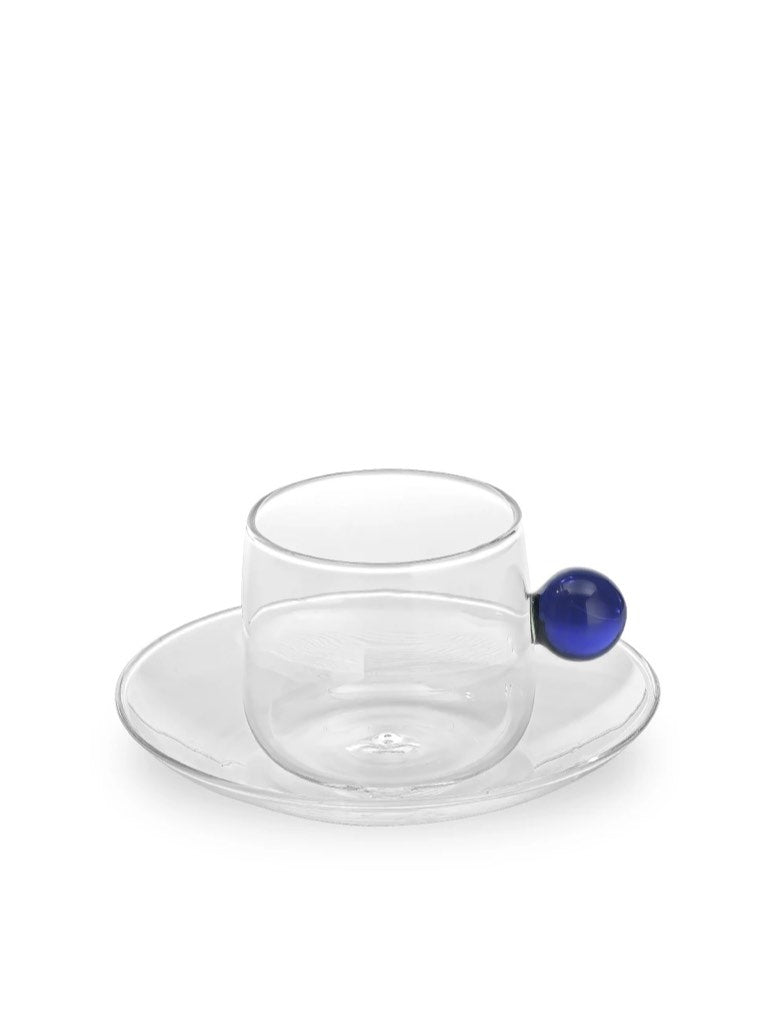 Zafferano America Bilia Espresso Cup & Saucer Glassware citylgs.store Cobalt Blue  