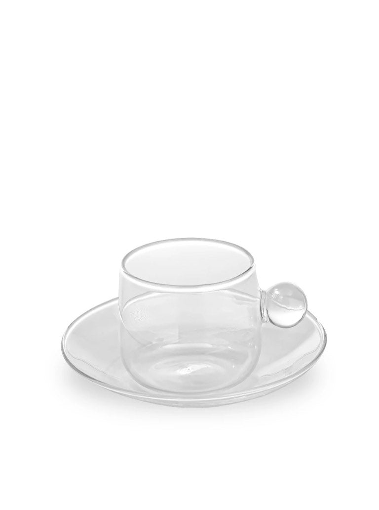 Zafferano America Bilia Espresso Cup & Saucer Glassware citylgs.store Transparent  