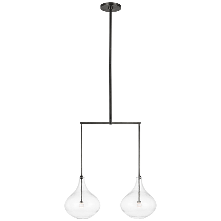 Visual Comfort & Co. Lomme Small Linear Chandelier Chandeliers Visual Comfort & Co. Gun Metal  