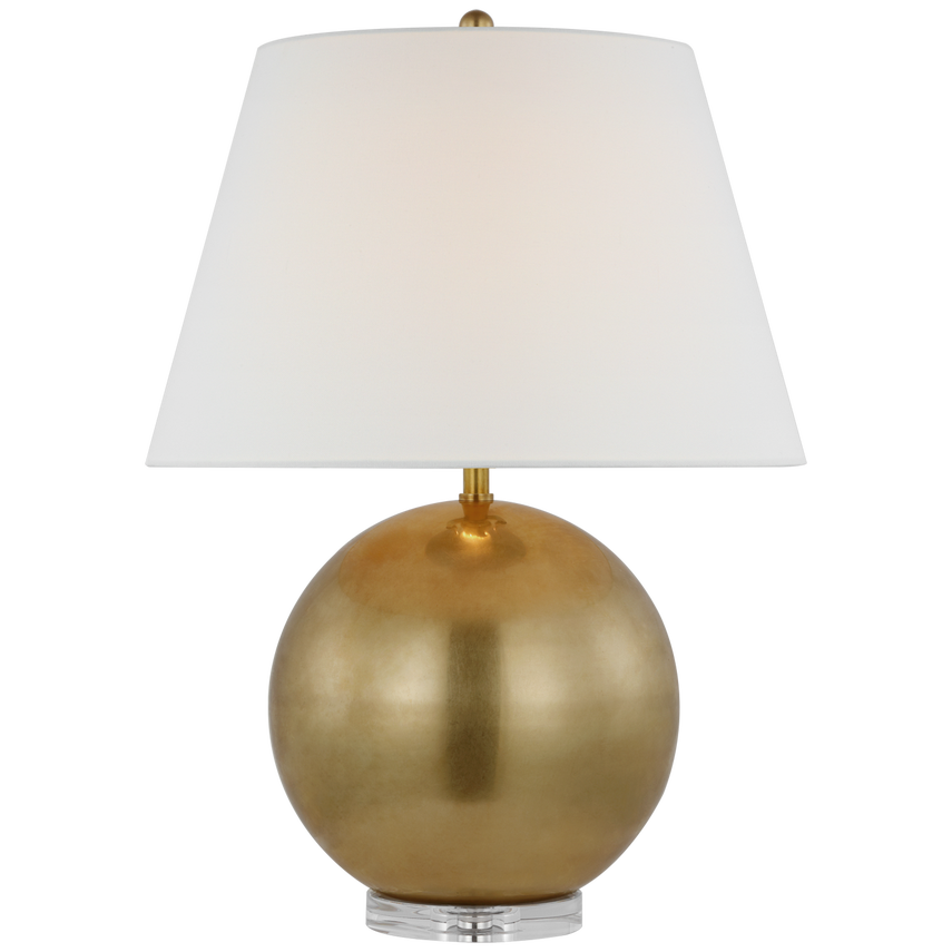 Visual Comfort & Co. Balos Medium Table Lamp Table Lamps Visual Comfort & Co. Antique-Burnished Brass and Clear Glass  