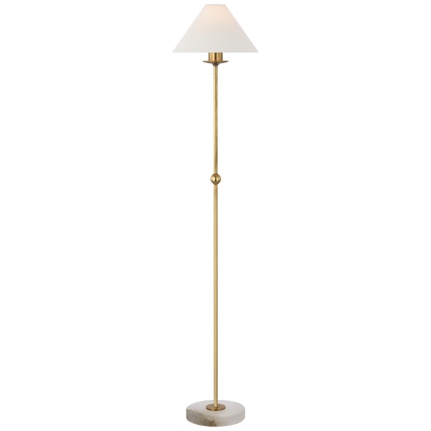 Visual Comfort & Co. Caspian Medium Floor Lamp Floor Lamps Visual Comfort & Co. Antique-Burnished Brass and Alabaster  