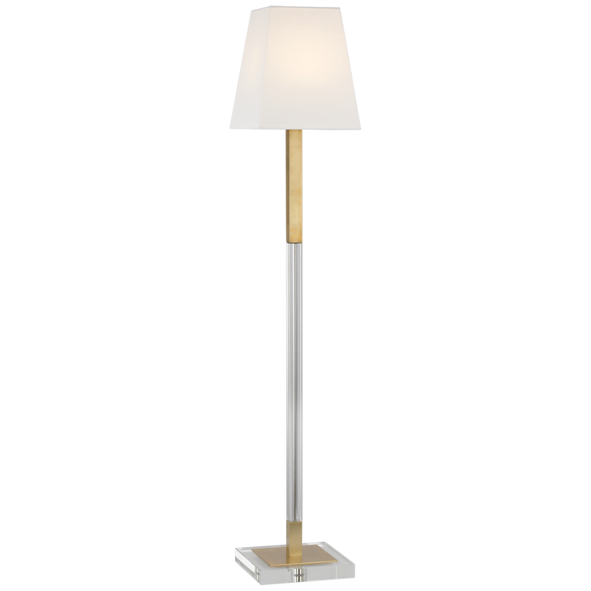 Visual Comfort & Co. Reagan Medium Reading Floor Lamp Floor Lamps Visual Comfort & Co. Antique-Burnished Brass and Crystal  