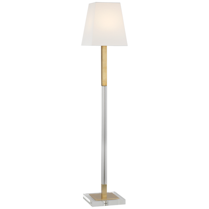 Visual Comfort & Co. Reagan Medium Reading Floor Lamp Floor Lamps Visual Comfort & Co. Antique-Burnished Brass and Crystal  