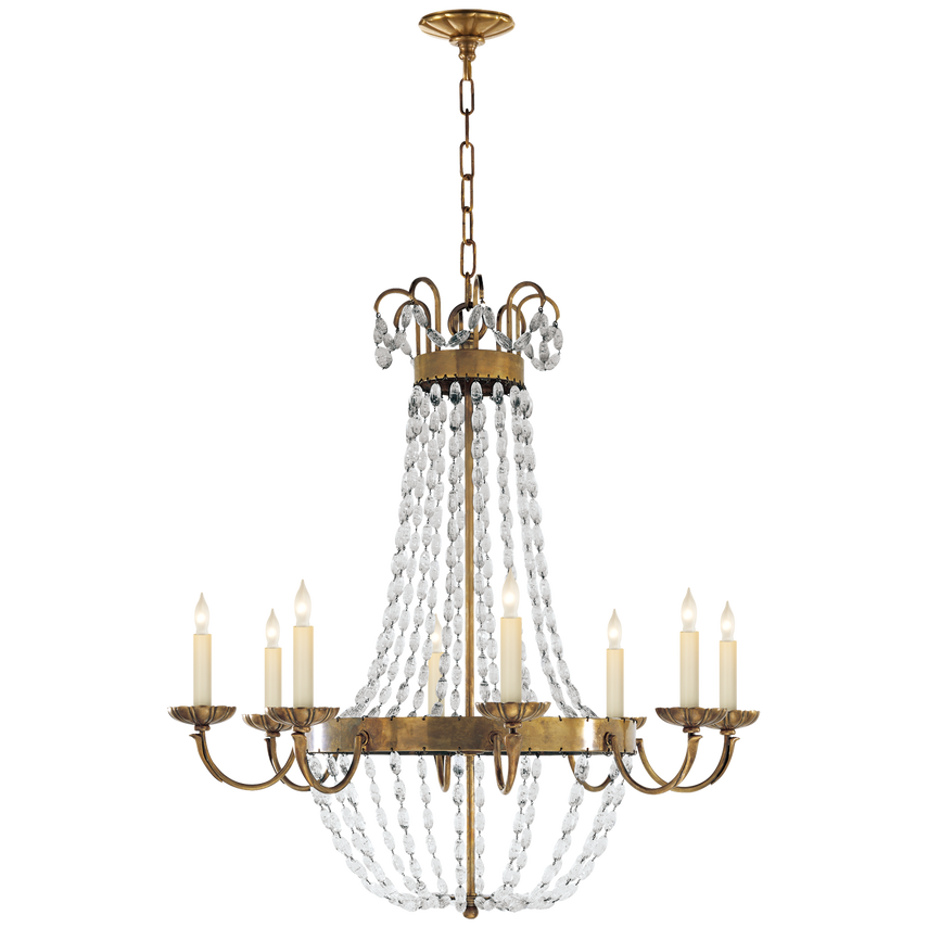 Visual Comfort & Co. Paris Flea Market Large Chandelier Ceiling Lights Visual Comfort & Co. Antique-Burnished Brass  