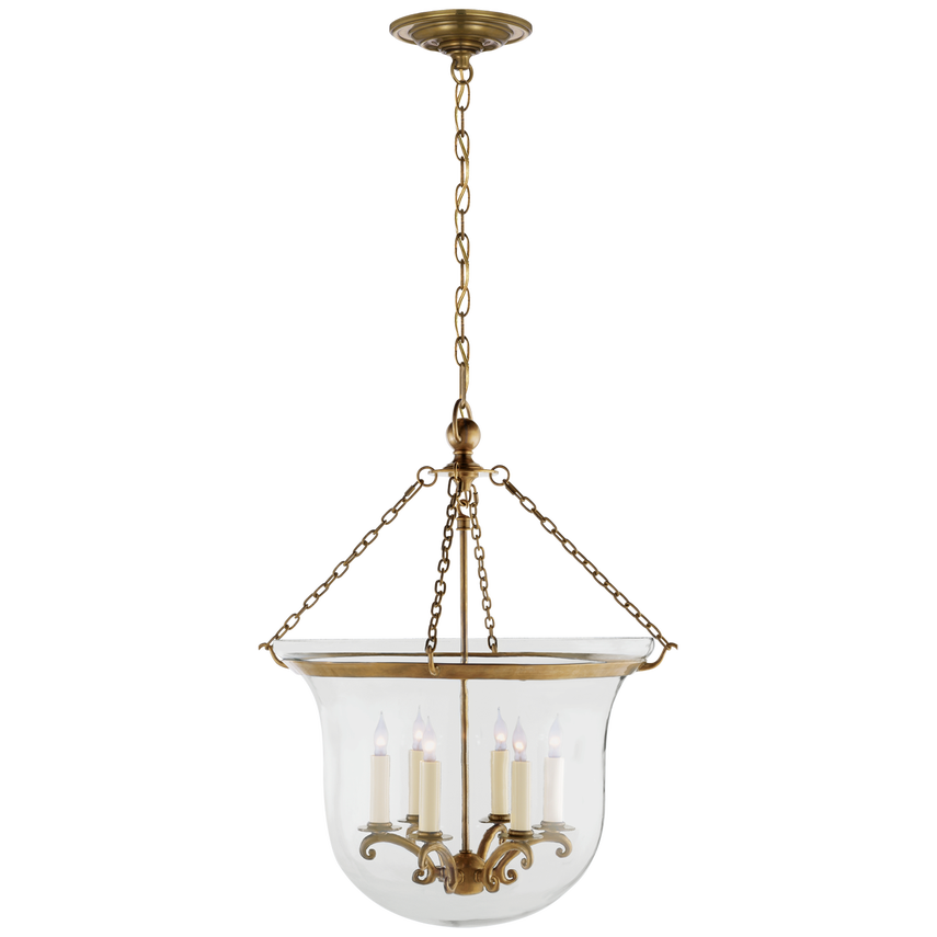 Visual Comfort & Co. Country Large Bell Jar Lantern Ceiling Lights Visual Comfort & Co. Antique-Burnished Brass  