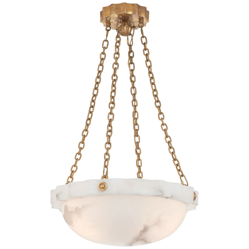 Visual Comfort & Co. Fluted Band Medium Chandelier Ceiling Lights Visual Comfort & Co. Alabaster  