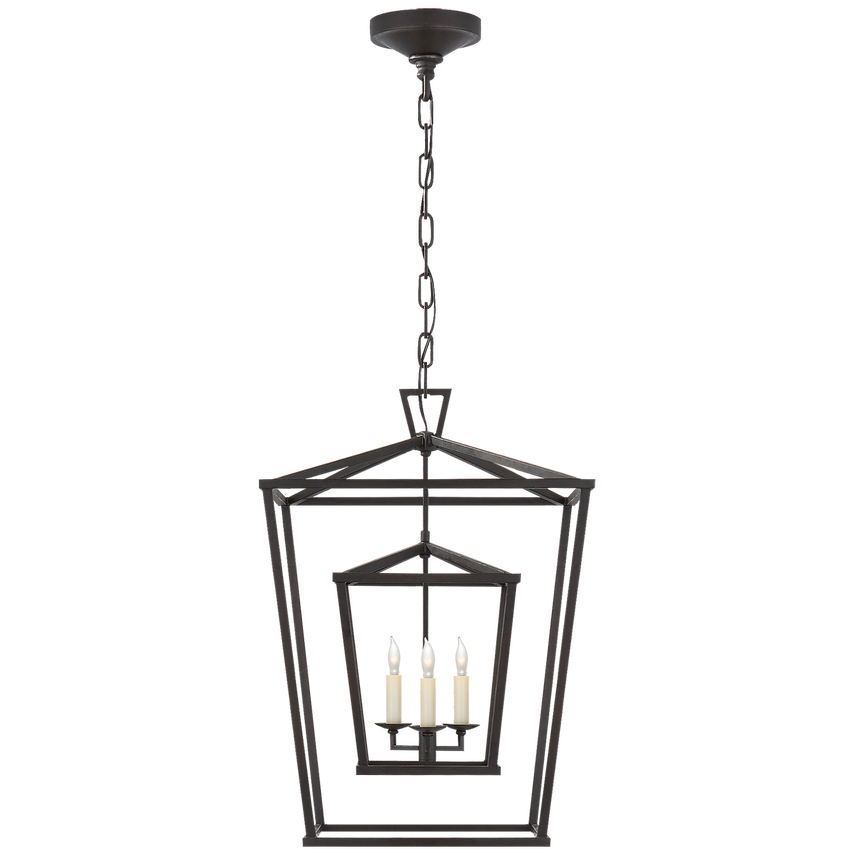 Visual Comfort & Co. Darlana Medium Double Cage Lantern Ceiling Lights Visual Comfort & Co. Polished Nickel  