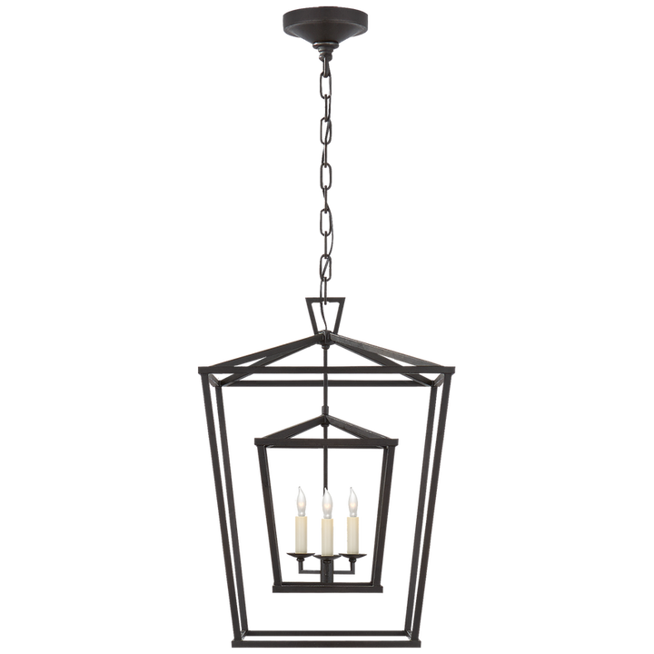 Visual Comfort & Co. Darlana Medium Double Cage Lantern Pendants Visual Comfort & Co. Polished Nickel  