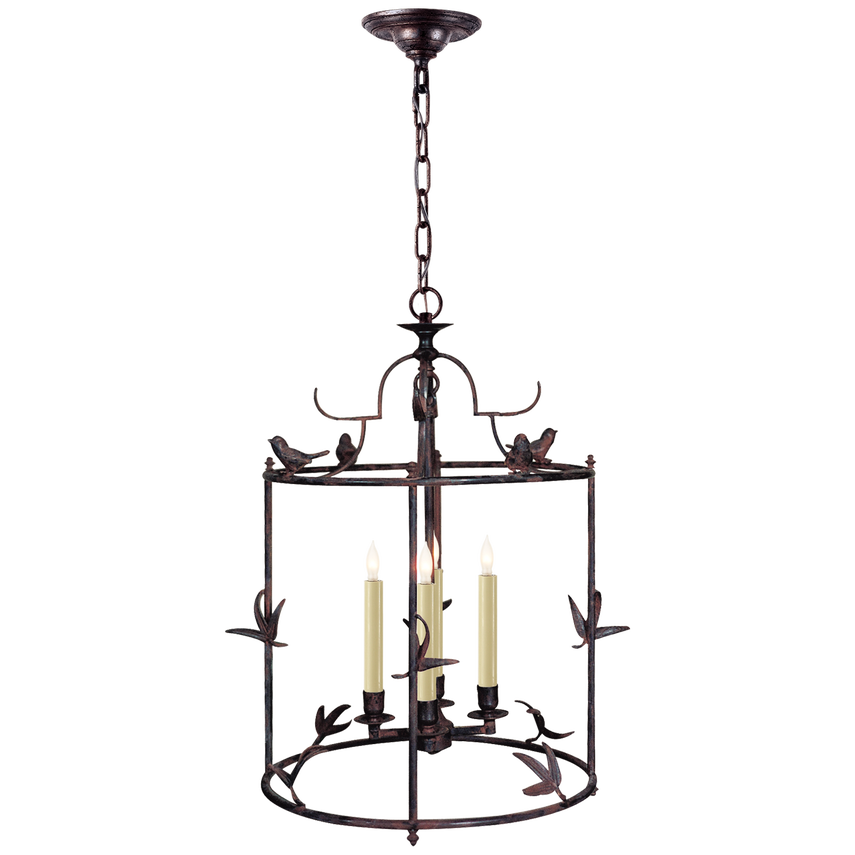 Visual Comfort & Co. Diego Grande Classical Perching Bird Lantern Ceiling Lights Visual Comfort & Co. Hand Painted Rust Finish  