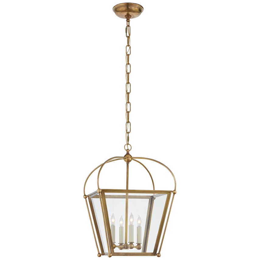 Visual Comfort & Co. Riverside Small Square Lantern Pendants Visual Comfort & Co. Antique-Burnished Brass  