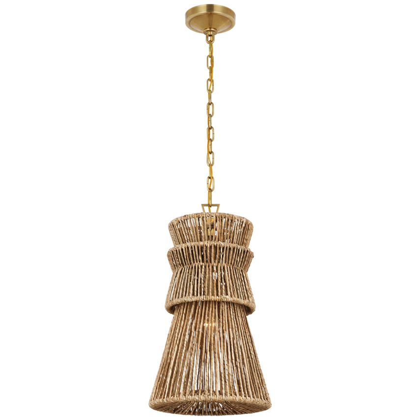 Visual Comfort & Co. Antigua 13" Pendant Pendants Visual Comfort & Co. Antique-Burnished Brass and Natural Abaca  