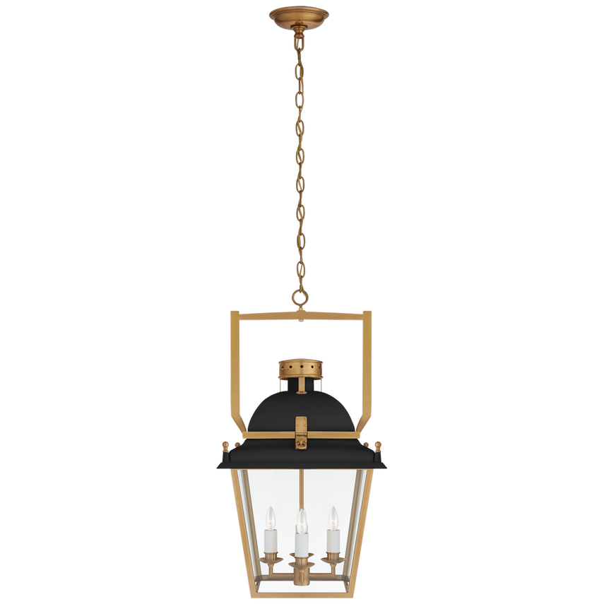 Visual Comfort & Co. Coventry Small Lantern Ceiling Lights Visual Comfort & Co. Matte White and Antique-Burnished Brass  