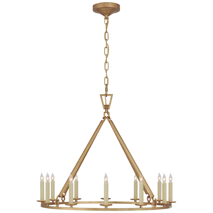 Visual Comfort & Co. Darlana Medium Single Ring Chandelier Ceiling Lights Visual Comfort & Co. Antique-Burnished Brass  