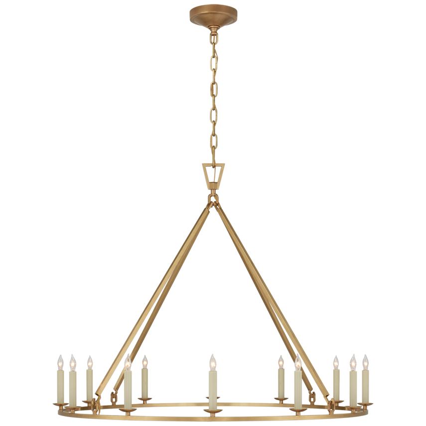 Visual Comfort & Co. Darlana Large Single Ring Chandelier Ceiling Lights Visual Comfort & Co. Antique-Burnished Brass  