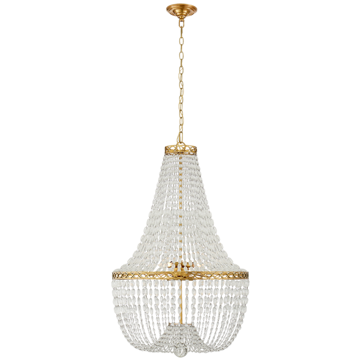 Visual Comfort & Co. Linfort Basket Form Chandelier Chandeliers Visual Comfort & Co. Antique-Burnished Brass  