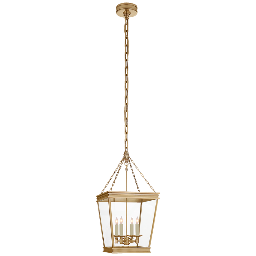 Visual Comfort & Co. Launceton Small Square Lantern Pendants Visual Comfort & Co. Antique-Burnished Brass  