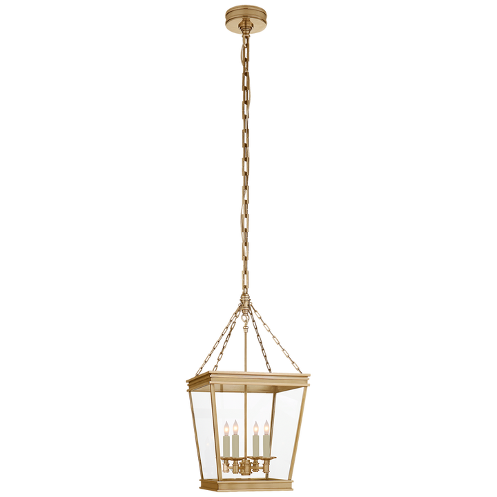 Visual Comfort & Co. Launceton Small Square Lantern Pendants Visual Comfort & Co. Antique-Burnished Brass  