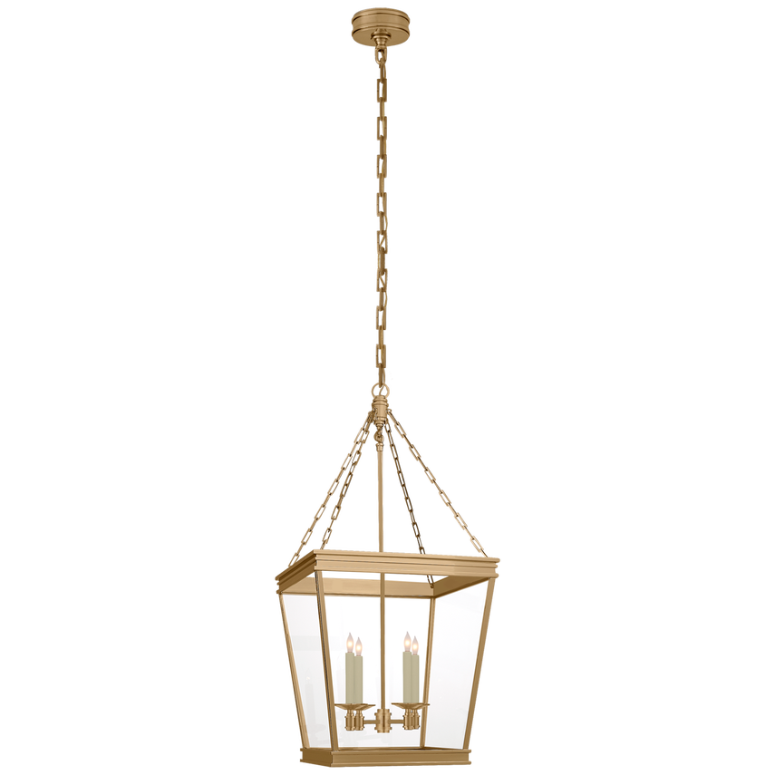 Visual Comfort & Co. Launceton Medium Square Lantern Pendants Visual Comfort & Co. Antique-Burnished Brass  