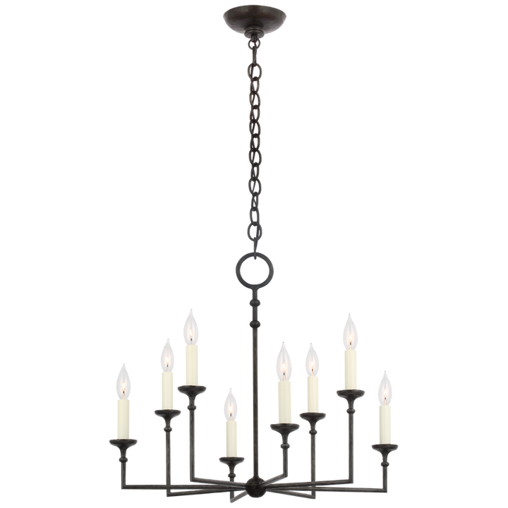 Visual Comfort & Co. Rowen Medium 8-Light Chandelier Chandeliers Visual Comfort & Co. Aged Iron  