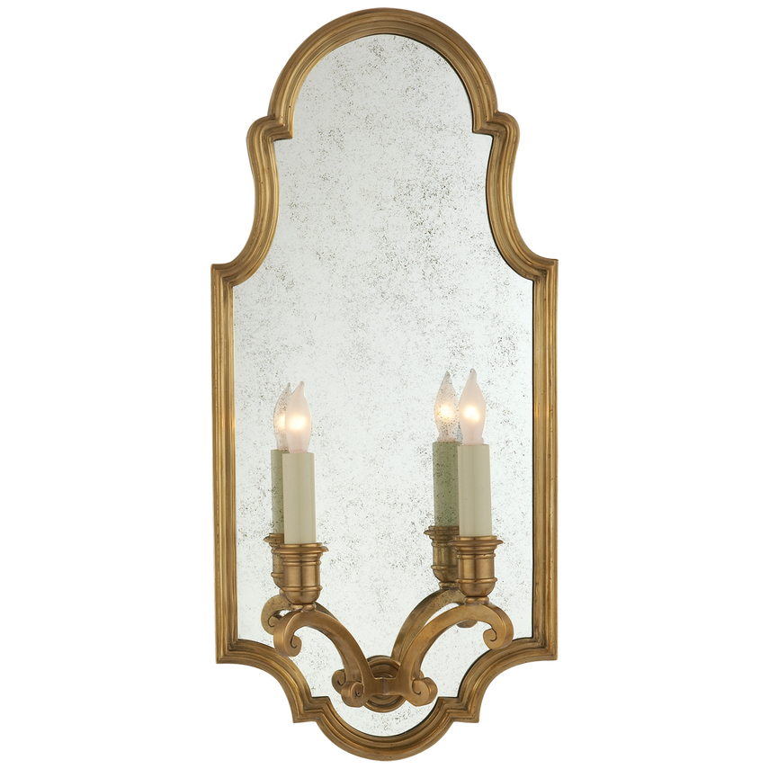 Visual Comfort & Co. Sussex Medium Framed Double Sconce Wall Sconces Visual Comfort & Co. Antique-Burnished Brass  