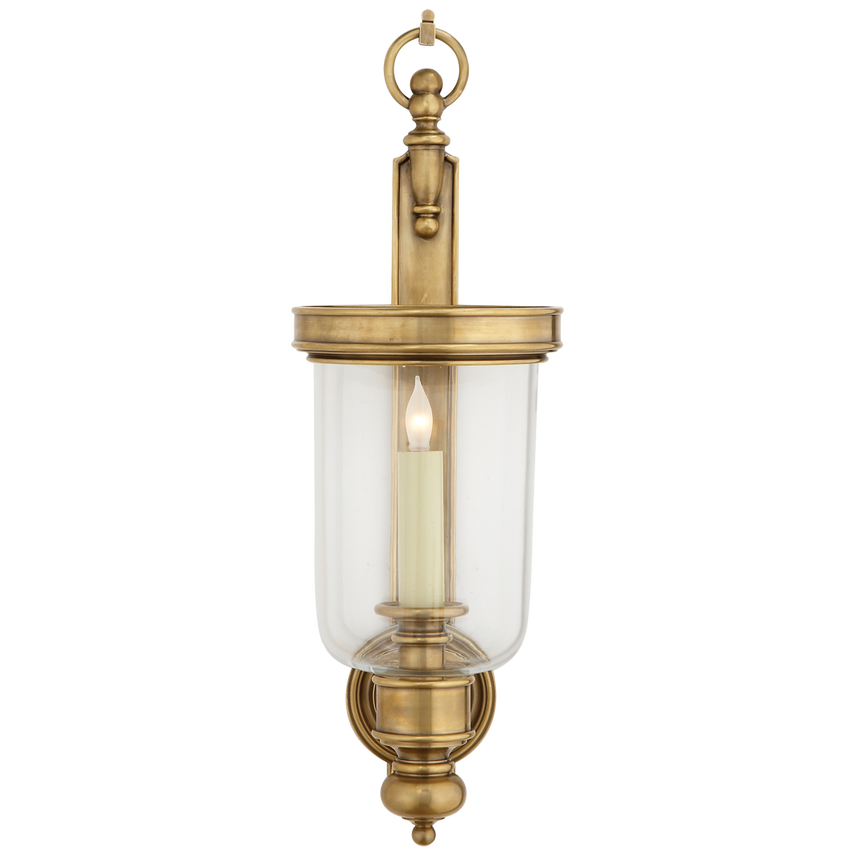 Visual Comfort & Co. Georgian Small Hurricane Wall Sconce Wall Lights Visual Comfort & Co. Antique-Burnished Brass  