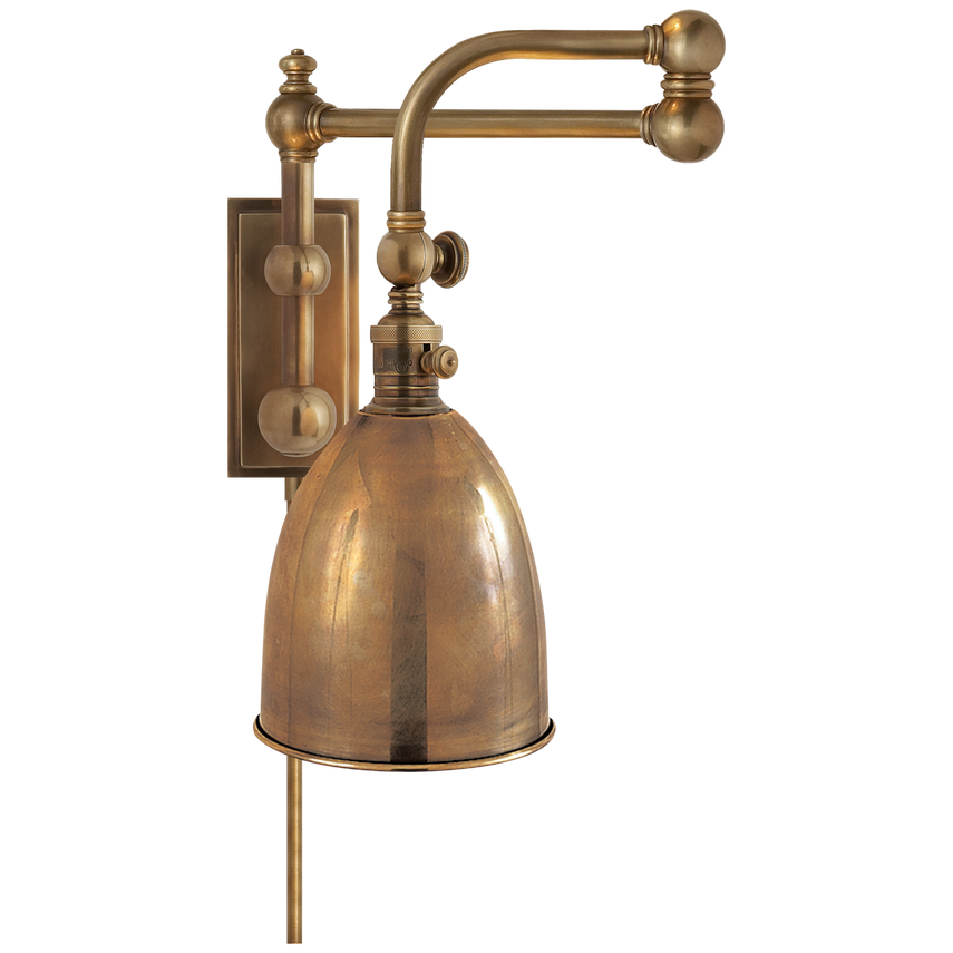 Visual Comfort & Co. Pimlico Double Swing Arm Wall Sconces Visual Comfort & Co. Antique-Burnished Brass  