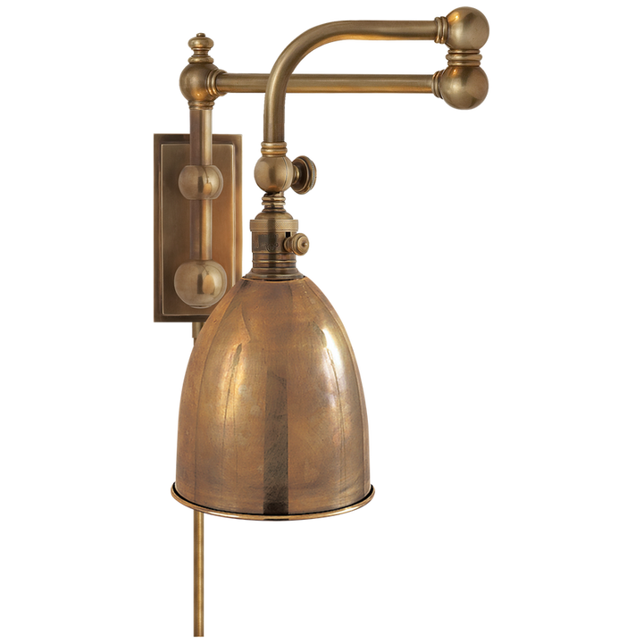 Visual Comfort & Co. Pimlico Double Swing Arm Wall Sconces Visual Comfort & Co. Antique-Burnished Brass  