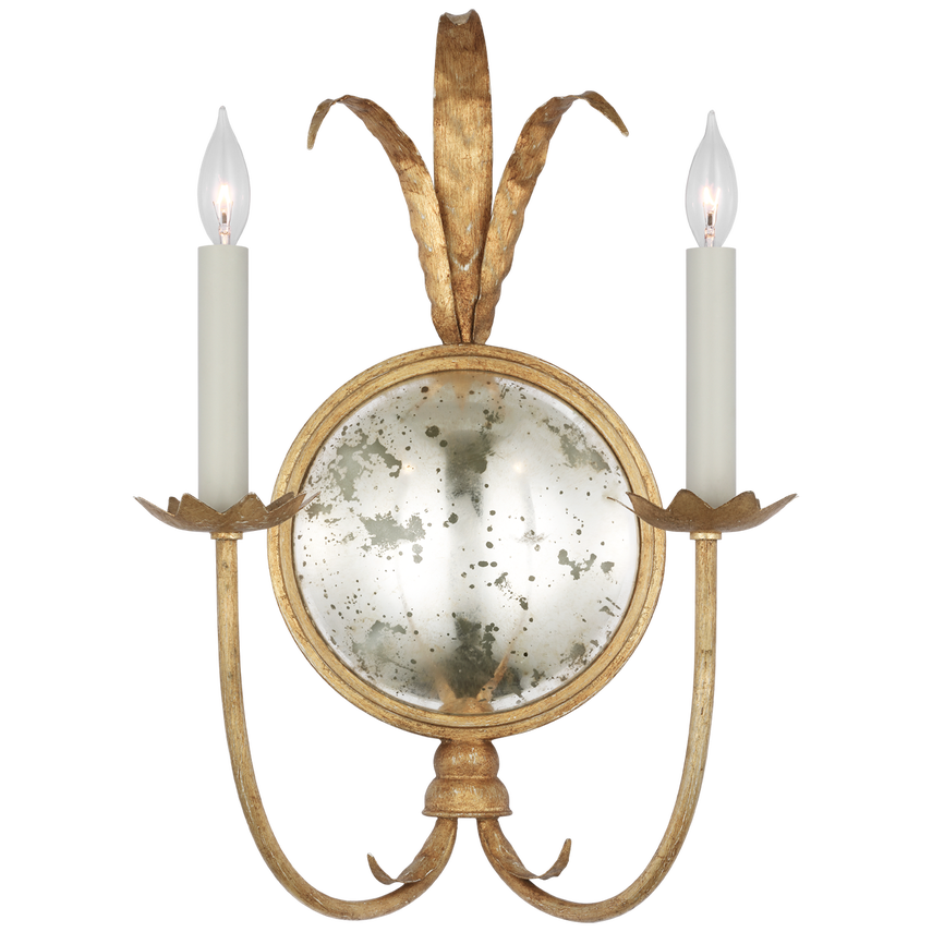 Visual Comfort & Co. Gramercy Large Double Sconce Wall Lights Visual Comfort & Co. Gilded Iron  