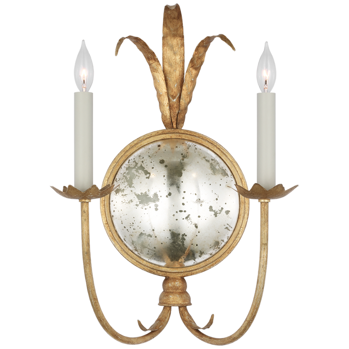 Visual Comfort & Co. Gramercy Large Double Sconce Wall Sconces Visual Comfort & Co. Gilded Iron  