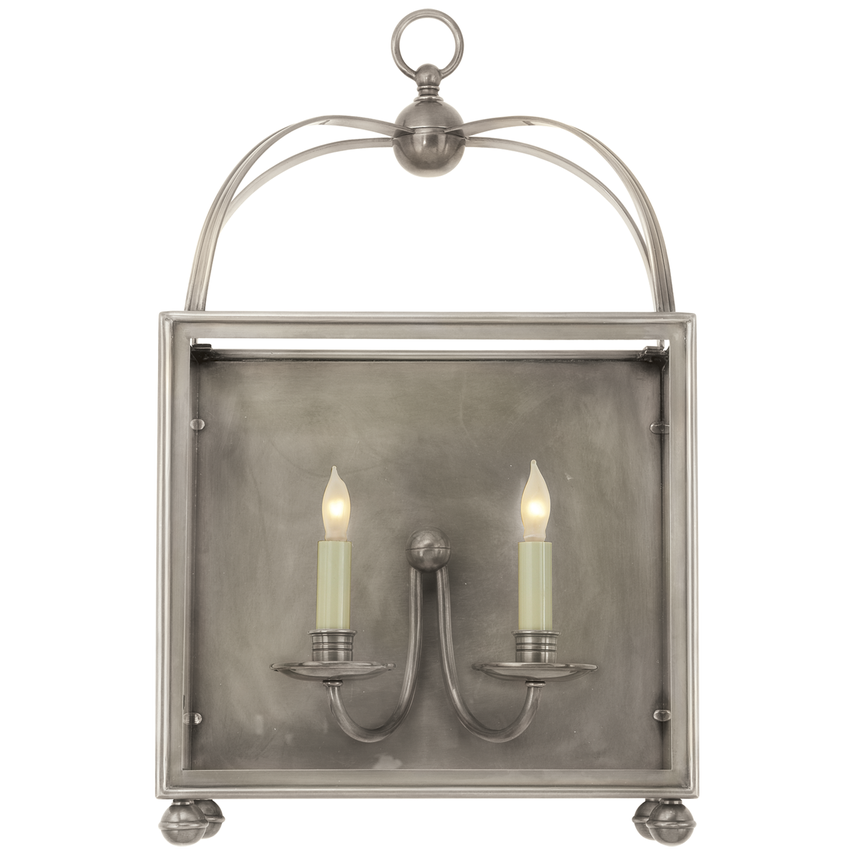 Visual Comfort & Co. Arch Top Large Rectangular Wall Lantern Wall Lights Visual Comfort & Co. Antique Nickel  