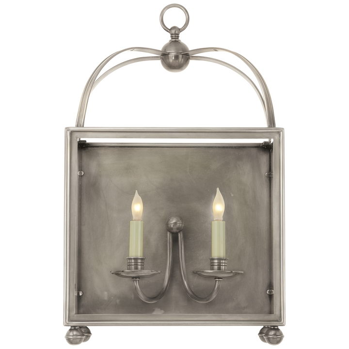 Visual Comfort & Co. Arch Top Large Rectangular Wall Lantern Wall Sconces Visual Comfort & Co. Antique Nickel  