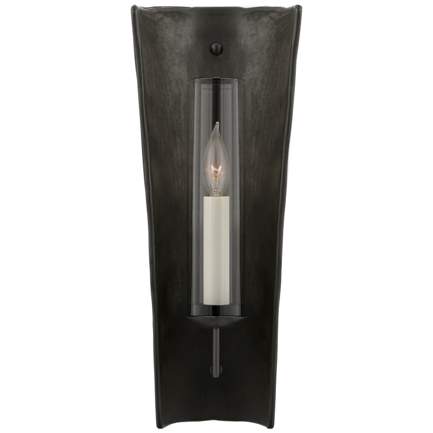 Visual Comfort & Co. Downey Medium Reflector Sconce Wall Lights Visual Comfort & Co. Stained Black Metallic and Aged Iron  