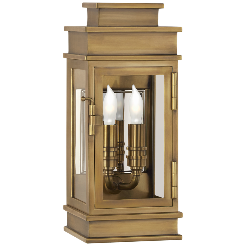 Visual Comfort & Co. Linear Mini Wall Lantern Outdoor Lighting Visual Comfort & Co. Antique-Burnished Brass  