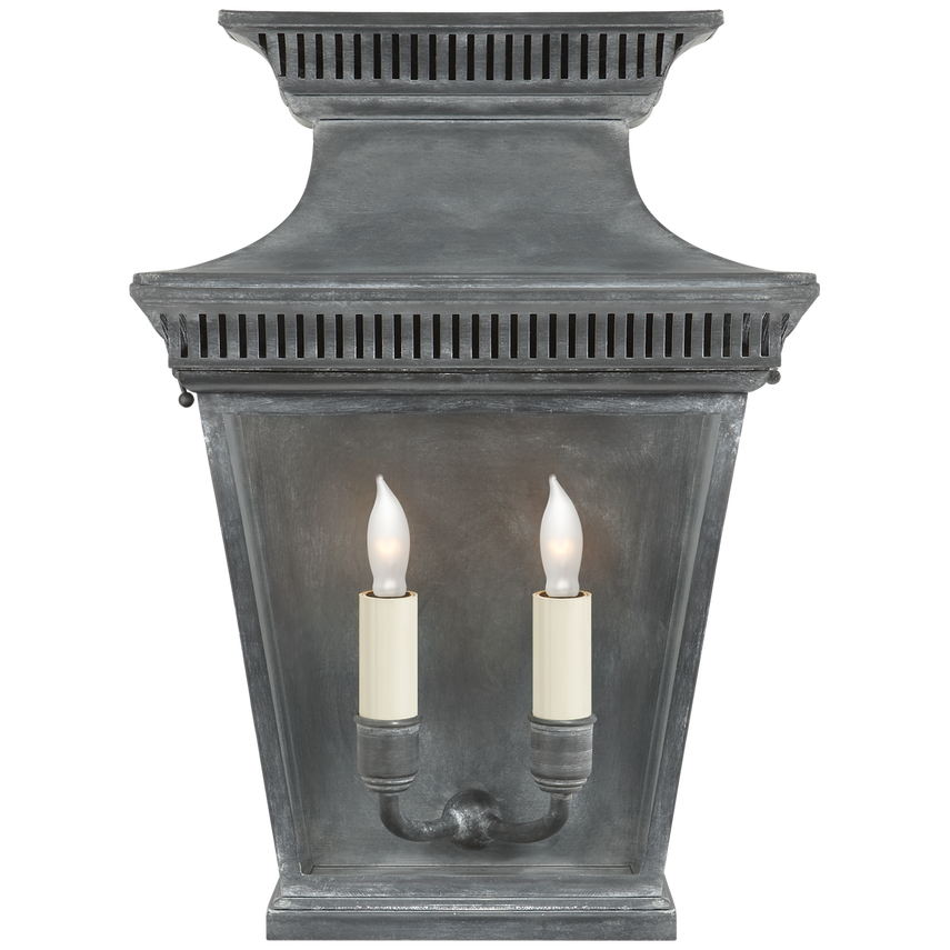 Visual Comfort & Co. Elsinore Medium 3/4 Wall Lantern Outdoor Lighting Visual Comfort & Co. Weathered Zinc  