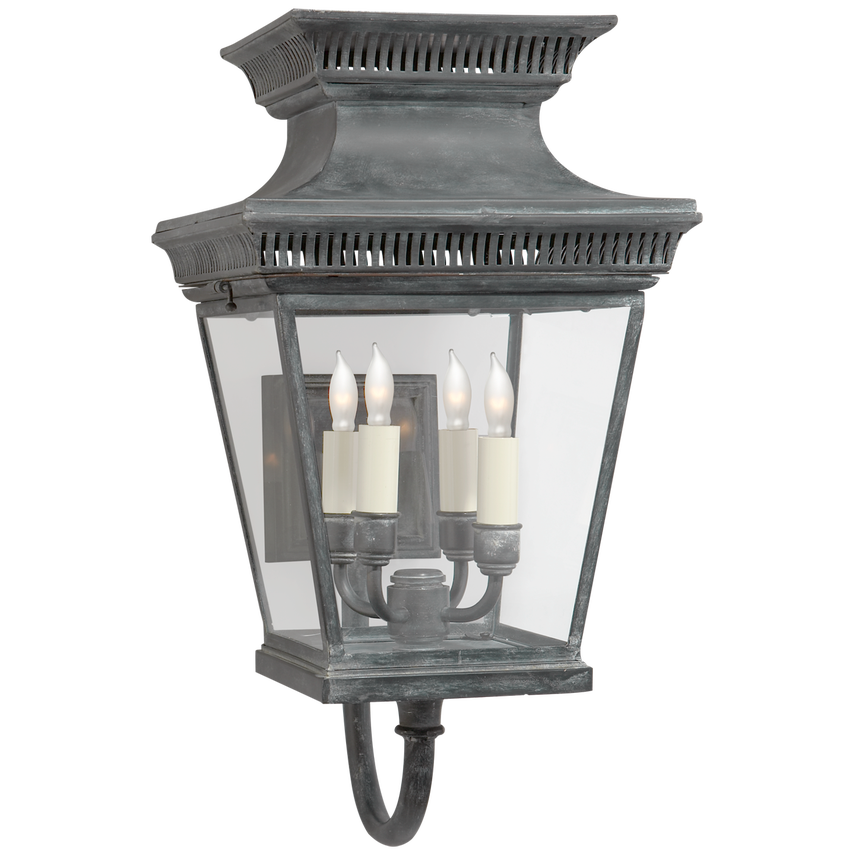 Visual Comfort & Co. Elsinore Medium Bracket Lantern Outdoor Lighting Visual Comfort & Co. Weathered Zinc  