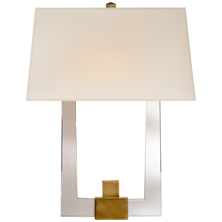 Visual Comfort & Co. Edwin Double Arm Sconce Wall Sconces Visual Comfort & Co. Crystal with Brass  