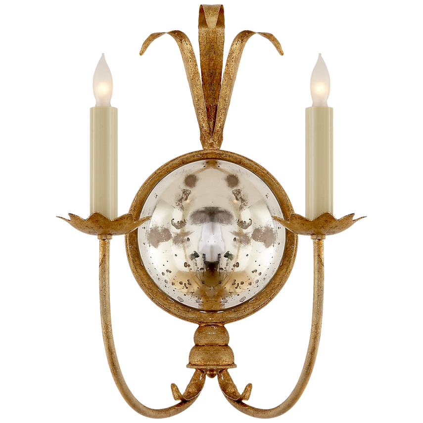 Visual Comfort & Co. Gramercy Double Sconce Wall Lights Visual Comfort & Co. Gilded Iron  