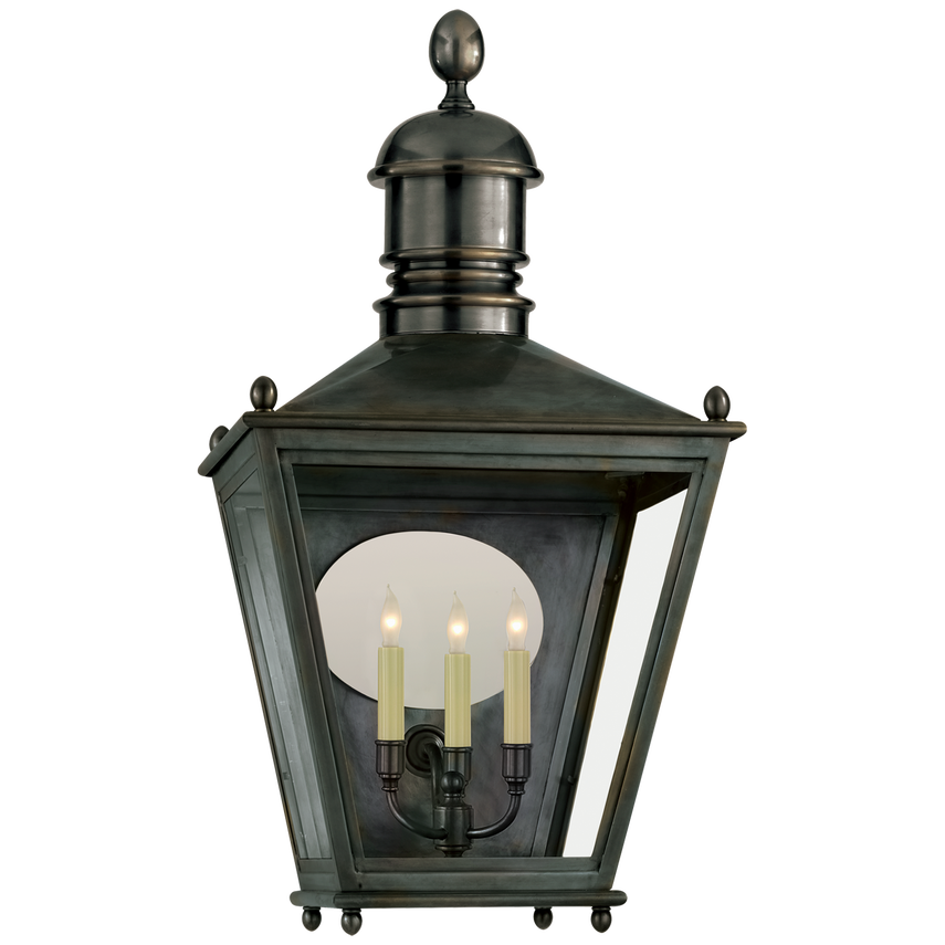 Visual Comfort & Co. Sussex Large 3/4 Lantern Outdoor Flush Mounts Visual Comfort & Co. Bronze  