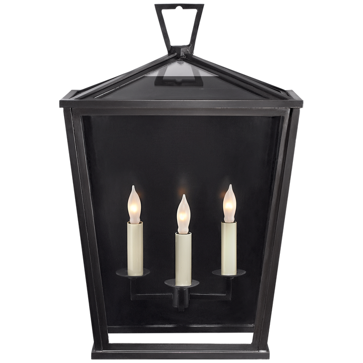 Visual Comfort & Co. Darlana Medium 3/4 Lantern Outdoor Flush Mounts Visual Comfort & Co. Bronze  