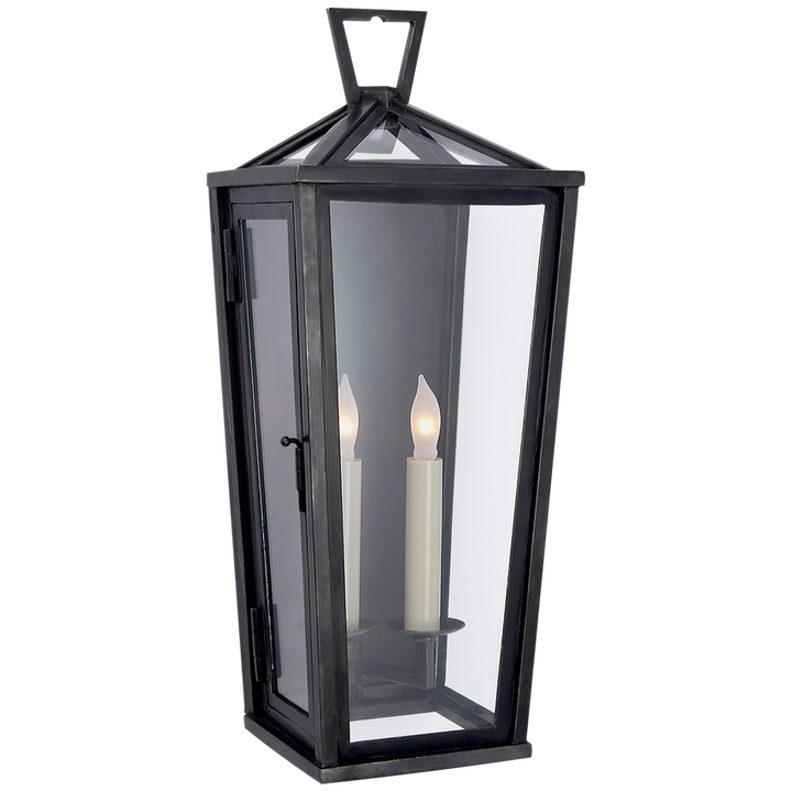 Visual Comfort & Co. Darlana Small Tall 3/4 Wall Lantern Outdoor Flush Mounts Visual Comfort & Co. Bronze  