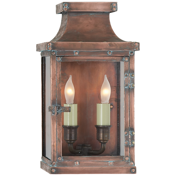 Visual Comfort & Co. Bedford Small 3/4 Lantern Outdoor Flush Mounts Visual Comfort & Co. Natural Copper  