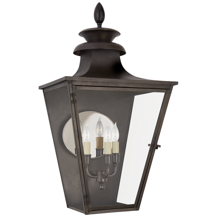 Visual Comfort & Co. Albermarle Medium 3/4 Wall Lantern Outdoor Lighting Visual Comfort & Co. Blackened Copper  