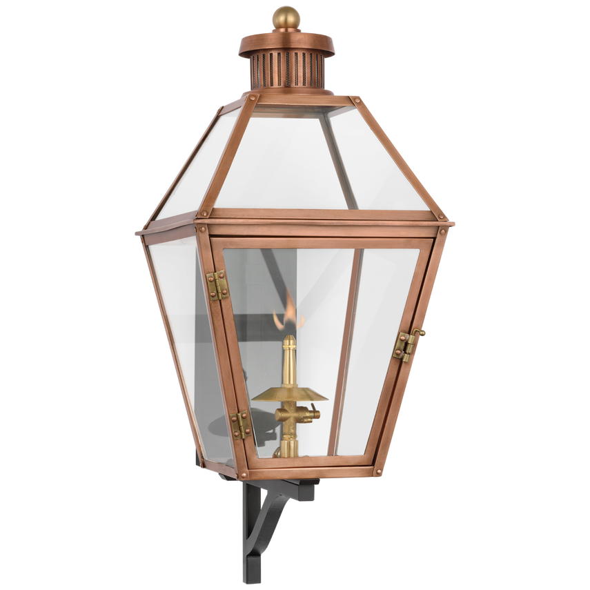 Visual Comfort & Co. Stratford Small Bracketed Gas Wall Lantern Outdoor Flush Mounts Visual Comfort & Co. Matte Black  