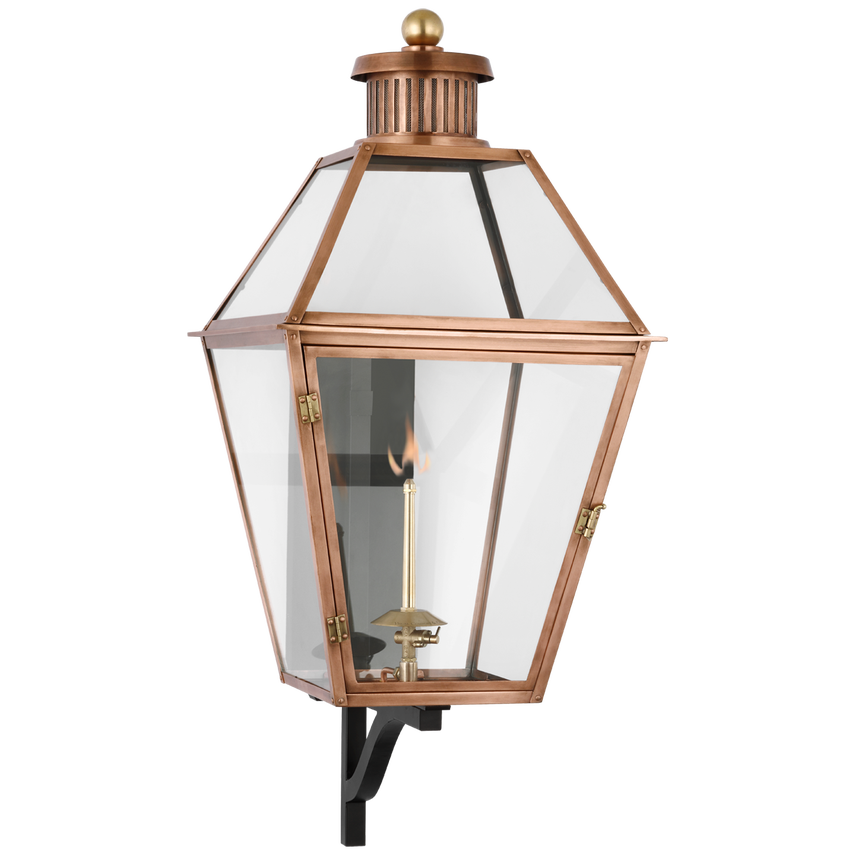 Visual Comfort & Co. Stratford Large Bracketed Gas Wall Lantern Outdoor Lighting Visual Comfort & Co. Matte Black  