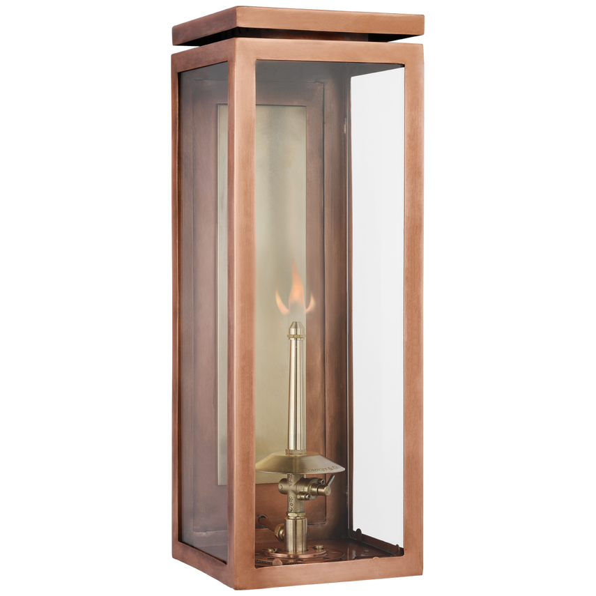 Visual Comfort & Co. Fresno Medium 3/4 Gas Wall Lantern Outdoor Flush Mounts Visual Comfort & Co. Matte Black  