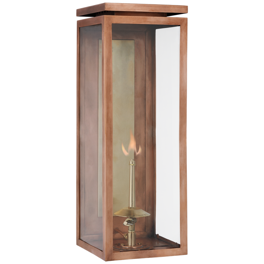 Visual Comfort & Co. Fresno Large 3/4 Gas Wall Lantern Outdoor Flush Mounts Visual Comfort & Co. Matte Black  