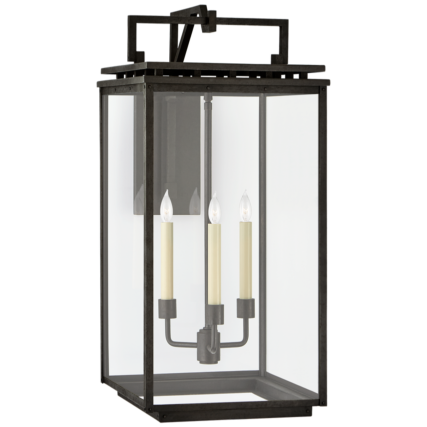 Visual Comfort & Co. Cheshire Large Bracketed Wall Lantern Outdoor Flush Mounts Visual Comfort & Co. Aged Iron  